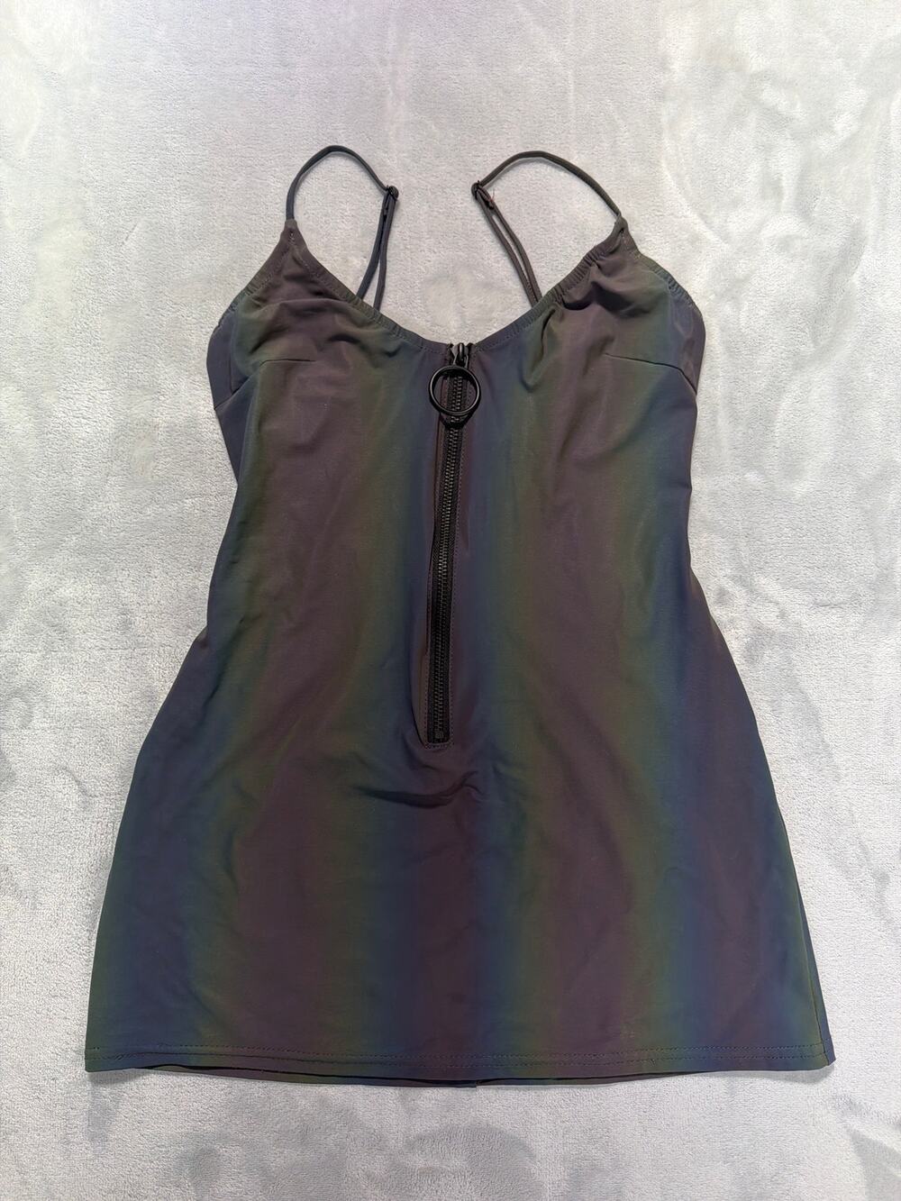 Club Exx Dolls Kill Spectral Frequency Rainbow Reflective Mini Dress - XS